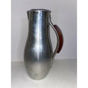 Vintage B. W. Buenilum Rare Aluminum Water Tea Juice Pitcher Wood Handle